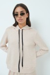 MAGLIA OVERSIZE CAPPUCCIO LUREX BEIGE