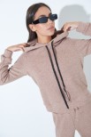 MAGLIA OVERSIZE CAPPUCCIO LUREX CAMMELLO