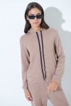 MAGLIA OVERSIZE CAPPUCCIO LUREX CAMMELLO