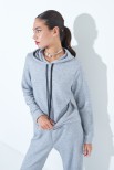 MAGLIA OVERSIZE CAPPUCCIO LUREX GRIGIO