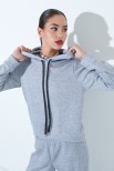 MAGLIA OVERSIZE CAPPUCCIO LUREX GRIGIO