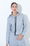 MAGLIA OVERSIZE CAPPUCCIO LUREX GRIGIO