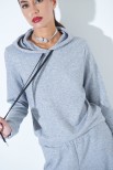 MAGLIA OVERSIZE CAPPUCCIO LUREX GRIGIO