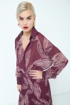 CAMICIA OVER STAMPA GEORGETTE VINO