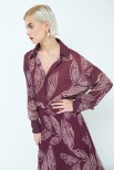 CAMICIA OVER STAMPA GEORGETTE VINO