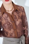 CAMICIA PIZZO CON COLLO MORO