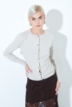 CARDIGAN PARICOLLO CON BOTTONI AUTOMATICI BEIGE