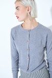 CARDIGAN PARICOLLO CON BOTTONI AUTOMATICI GRIGIO