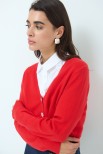 CARDIGAN CROP BOTTONI GIOIELLO ROSSO