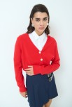 CARDIGAN CROP BOTTONI GIOIELLO ROSSO