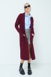 MAXI CARDIGAN CON TASCHE BORDEAUX