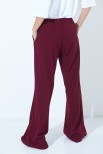 PANTALONE FLARE CON ELASTICO DIETRO BORDEAUX