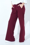 PANTALONE FLARE CON ELASTICO DIETRO BORDEAUX