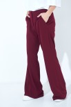 PANTALONE FLARE CON ELASTICO DIETRO BORDEAUX