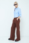 PANTALONE FLARE CON ELASTICO DIETRO MORO