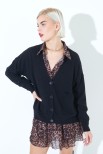 MAXI CARDIGAN TASCHE NERO