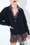 MAXI CARDIGAN TASCHE NERO