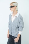 MAXI CARDIGAN TASCHE GRIGIO MEDIO