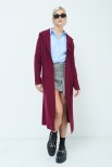 CARDIGAN CON CAPPUCCIO BORDEAUX