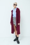 CARDIGAN CON CAPPUCCIO BORDEAUX