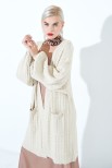 CARDIGAN A TRECCIA MANICA AMPIA BEIGE