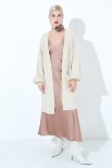 CARDIGAN A TRECCIA MANICA AMPIA BEIGE