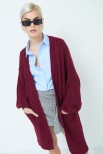 CARDIGAN A TRECCIA MANICA AMPIA BORDEAUX