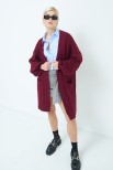 CARDIGAN A TRECCIA MANICA AMPIA BORDEAUX