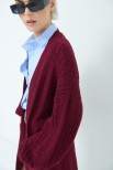 CARDIGAN A TRECCIA MANICA AMPIA BORDEAUX