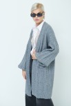 CARDIGAN A TRECCIA MANICA AMPIA GRIGIO MEDIO