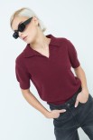 MAGLIA MEZZA MANICA COLLETTO BORDEAUX