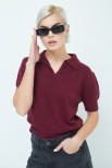 MAGLIA MEZZA MANICA COLLETTO BORDEAUX