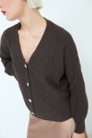 CARDIGAN CON BOTTONE GIOIELLO MORO