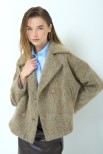 CAPPOTTO CROP DOPPIO PETTO CAMMELLO