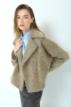 CAPPOTTO CROP DOPPIO PETTO CAMMELLO