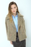 CAPPOTTO CROP DOPPIO PETTO CAMMELLO