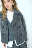 CAPPOTTO CROP DOPPIO PETTO GRIGIO