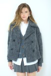 CAPPOTTO CROP DOPPIO PETTO GRIGIO