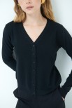 CARDIGAN BASIC SCOLLO V NERO