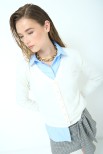 CARDIGAN BASIC SCOLLO V BURRO