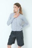 CARDIGAN BASIC SCOLLO V GRIGIO