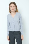 CARDIGAN BASIC SCOLLO V GRIGIO