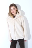 GIUBBINO ECOPELLICCIA CAPPUCCIO BEIGE