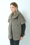 GILET ECO PELLICCIA PELO LUNGO FANGO