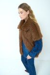 GILET ECO PELLICCIA PELO LUNGO MOCHA