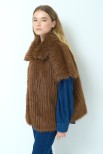 GILET ECO PELLICCIA PELO LUNGO MOCHA