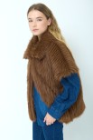 GILET ECO PELLICCIA PELO LUNGO MOCHA