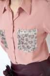 CAMICIA CON TASCA PAILETTES IN SILKHAND CIPRIA