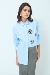 CAMICIA OVER OXFORD CON PATCH CELESTE