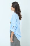 CAMICIA OVER OXFORD CON PATCH CELESTE